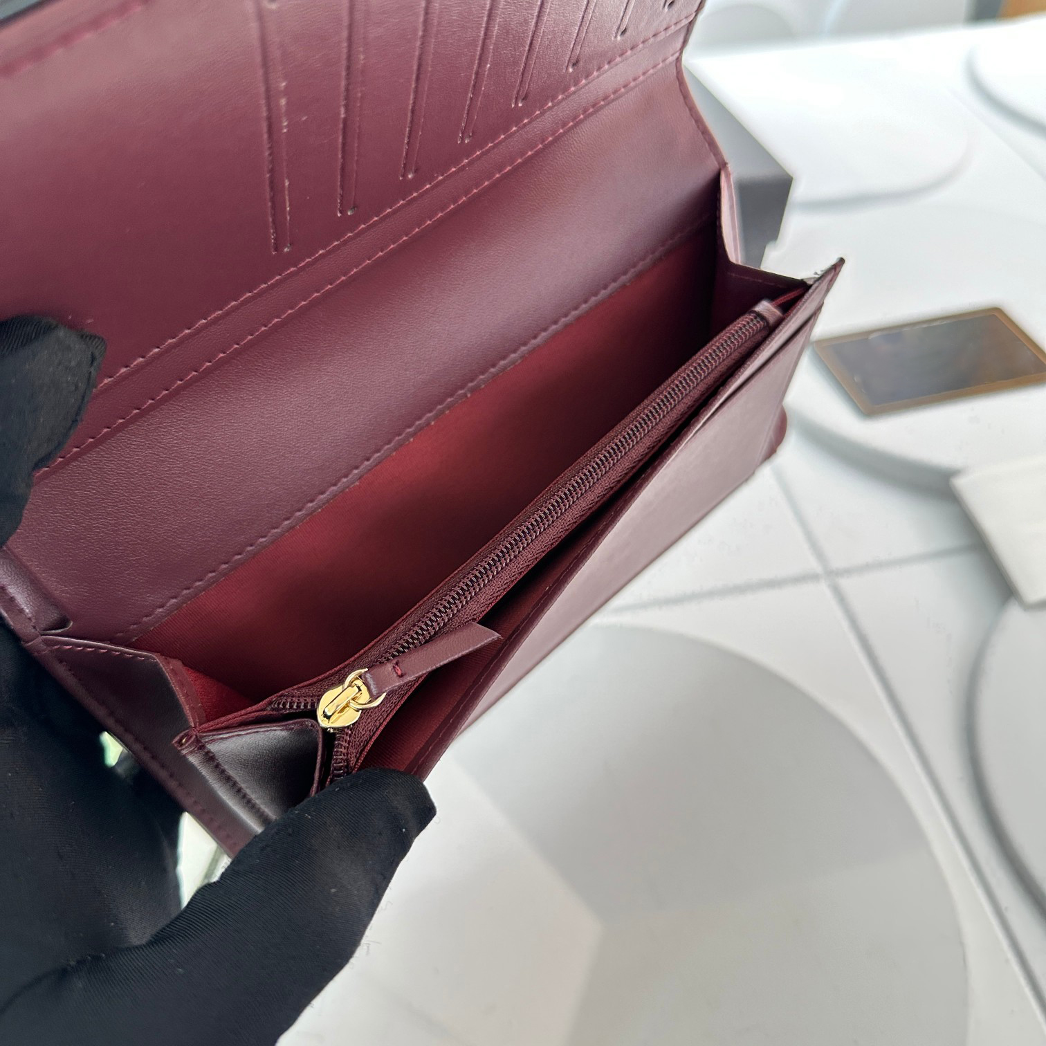 Brand luxury wallet underarm bag inside and outside all leather high-quality women's handbag Fashion purse key card bag size 19cm high-end wholesale