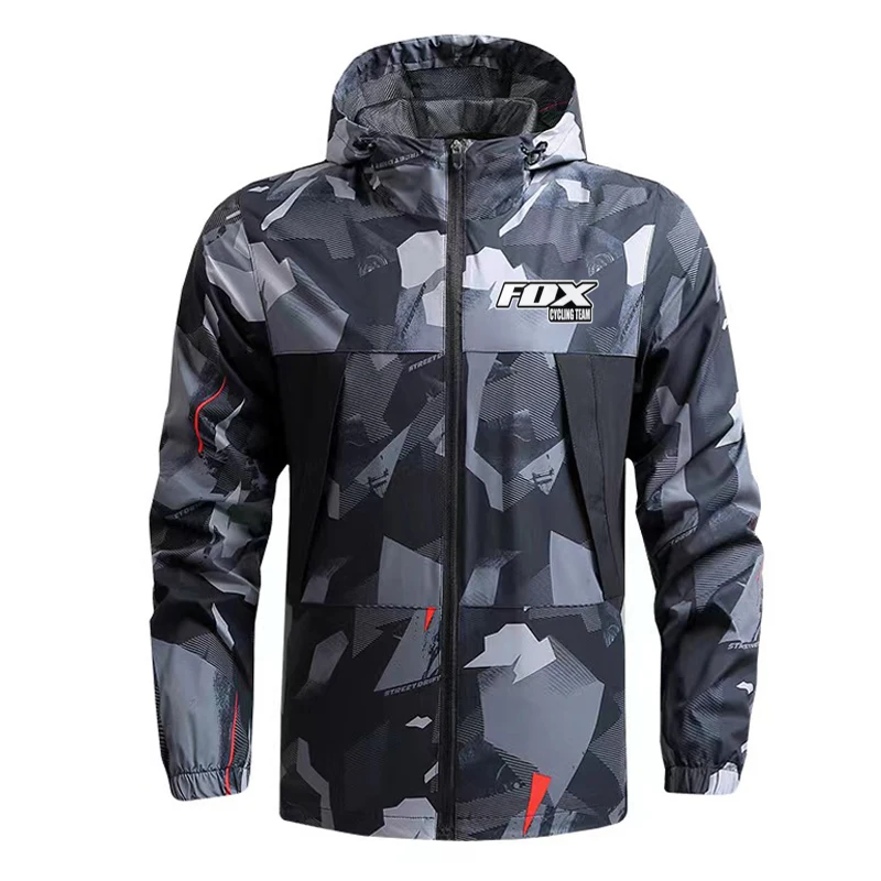 Vêtements FOX Cycling Team Veste Homme Coupe-Vent Imperméable VTT Montagne Vélo Coupe-Vent Vélo Coupe-Vent Coupe Vent Cyclisme Homme