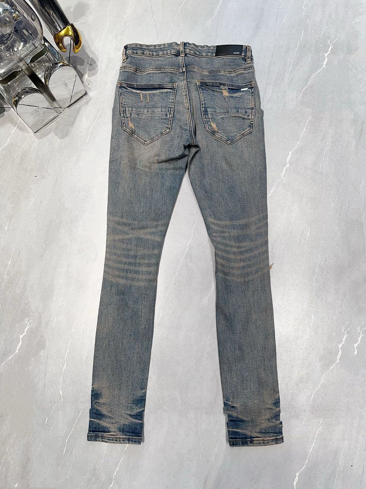 ontwerper amirssNieuwe Blue Side Bone Fashion herenjeans