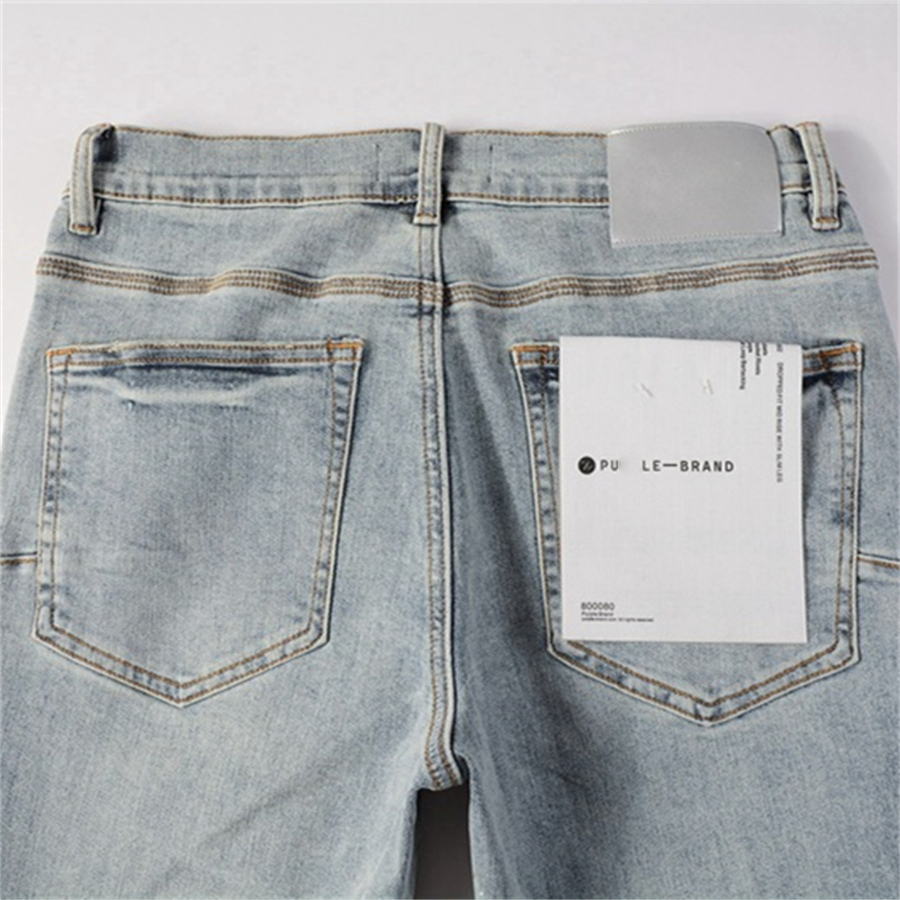 Men's jeans baggy jeans American high street cotton classic blue jeans spring Slim thin women's pants coated silver paint