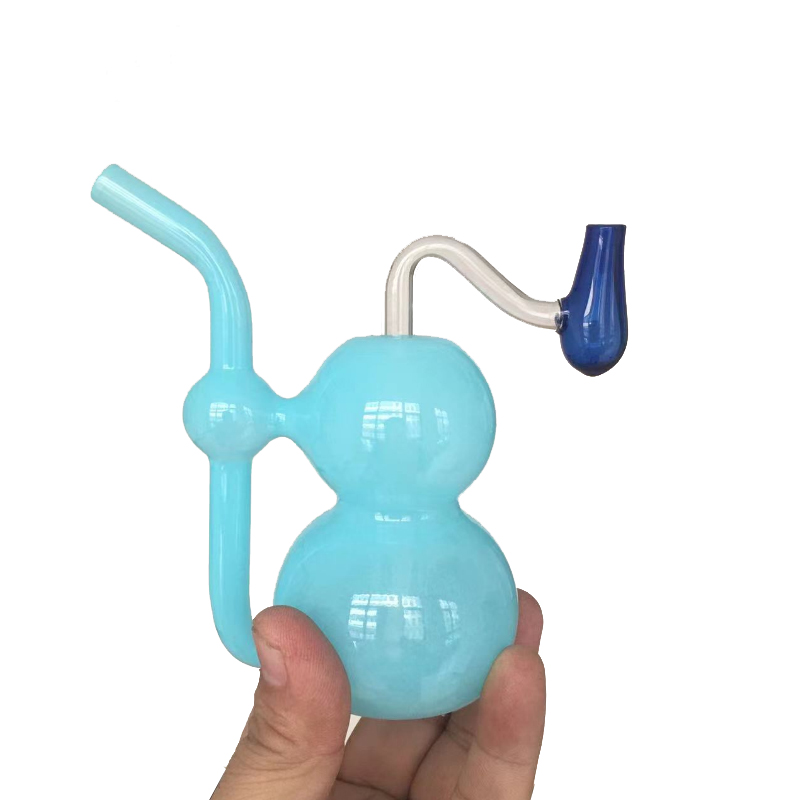 Ölbrenner Bubbler Bong Wasserpfeifen mit 10 mm neuem Farbstil Ölbrenner Mini-Glasfilterkammer Tragbares Rauchgerät