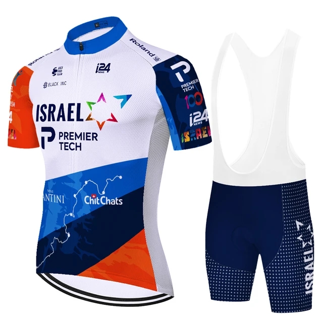 2024 팀 이스라엘 사이클링 의류 자전거 저지 ropa Quick Dry Mens 자전거 여름 탑 프로 사이클링 유니폼 젤 패드 자전거 반바지