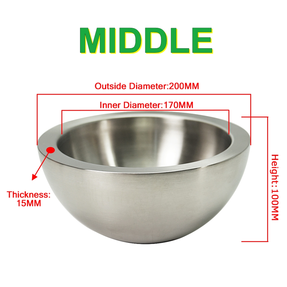 LY 304 niveau alimentaire en acier inoxydable, bol professionnel à azote liquide, bassin, pot, réservoir résistant au froid pour moins 196 degrés, petit, moyen, grand, 3 tailles