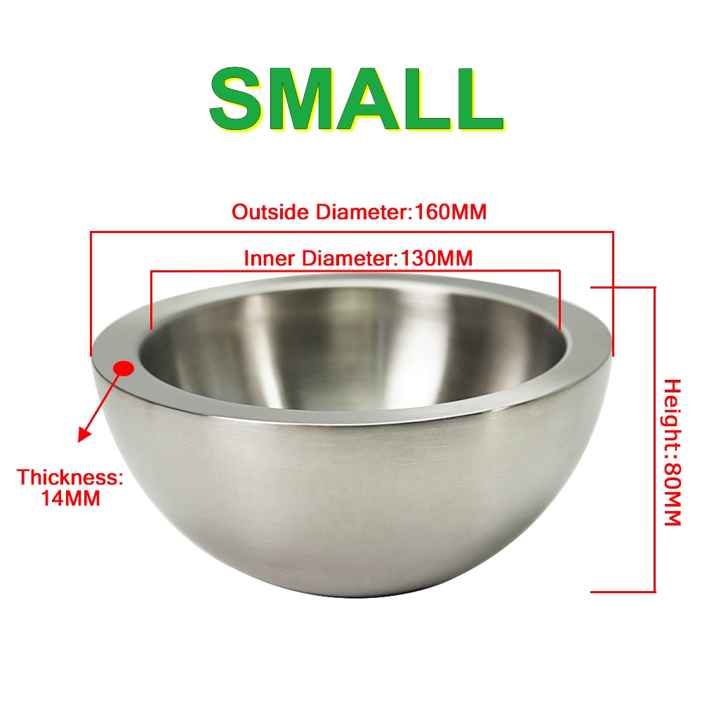 LY 304 food level stainless steel stuff professional liquid nitrogen bowl basin pot tank cold resistant for minus 196 degree small middle big 3 sizes