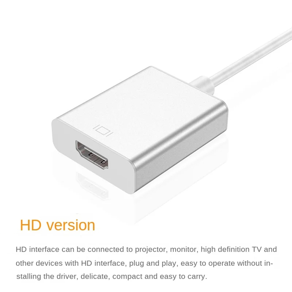 Adaptateur de câble USB Type C vers DVI HD VGA DisplayPort Mini DP, convertisseur vidéo pour téléphone portable, ordinateur portable, PC HDTV