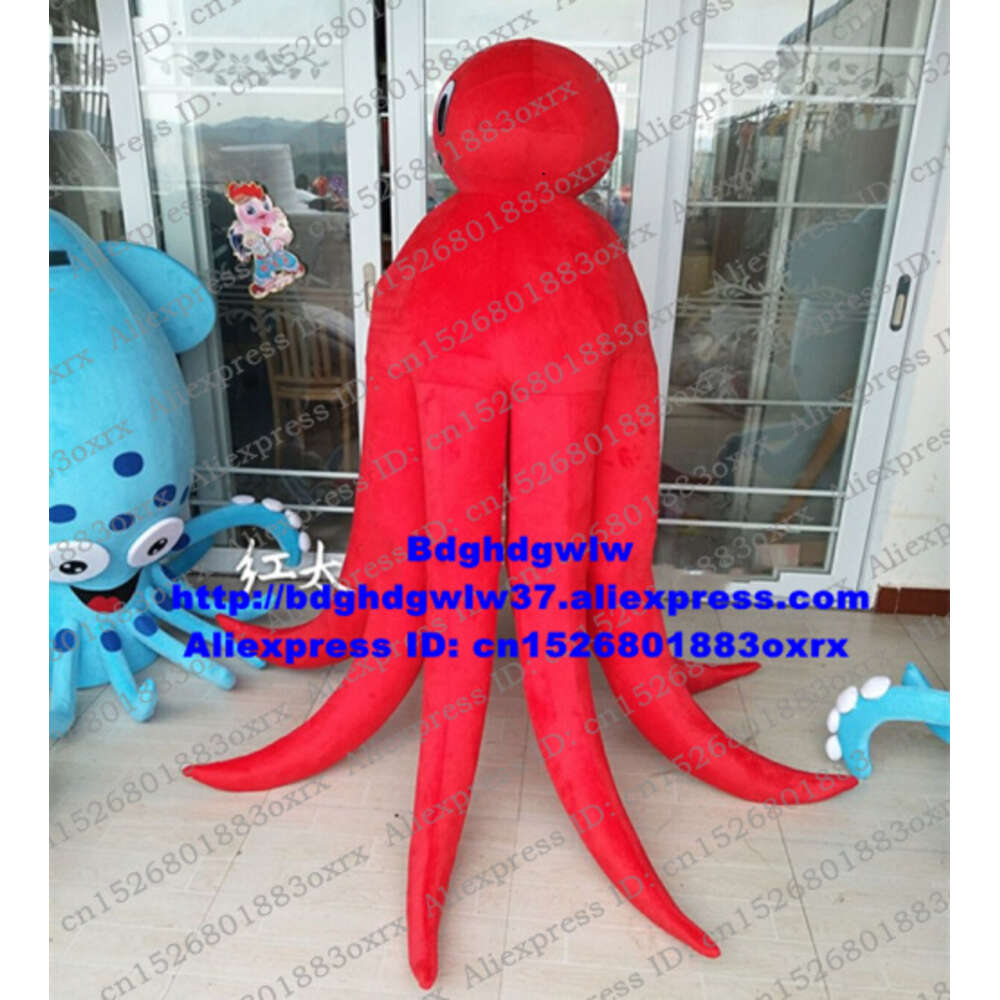 Mascot Costumes Red Octopus Tulttlefish Inkfish Sepia Devilfish Octopoda Squid Mascot Costume Adult Cartoon Pozdrowienia gości Kompania ZX2878