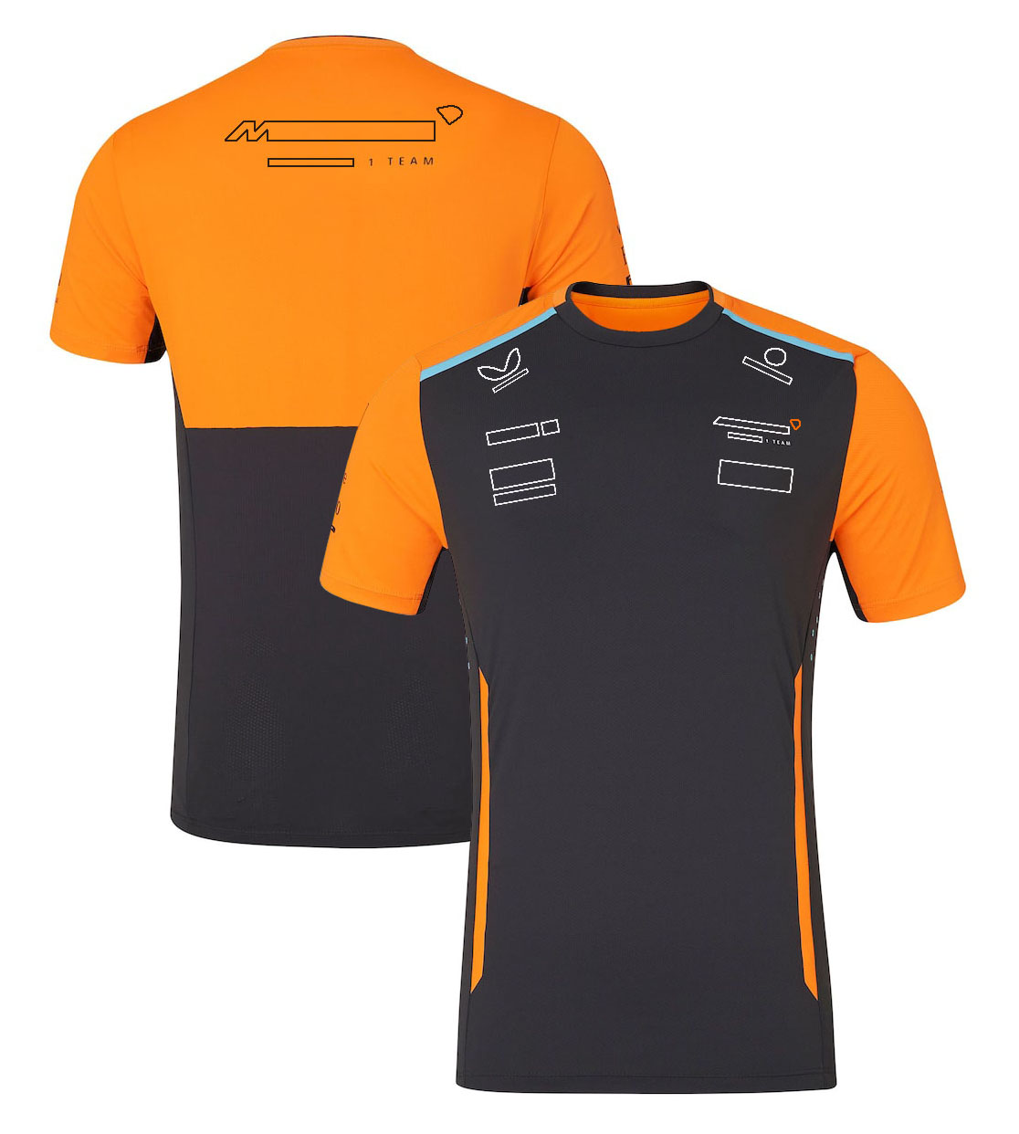 F1 Formula One short-sleeved T-shirt 2024 season racing suit round neck Tee polo shirt with lapels for fans.