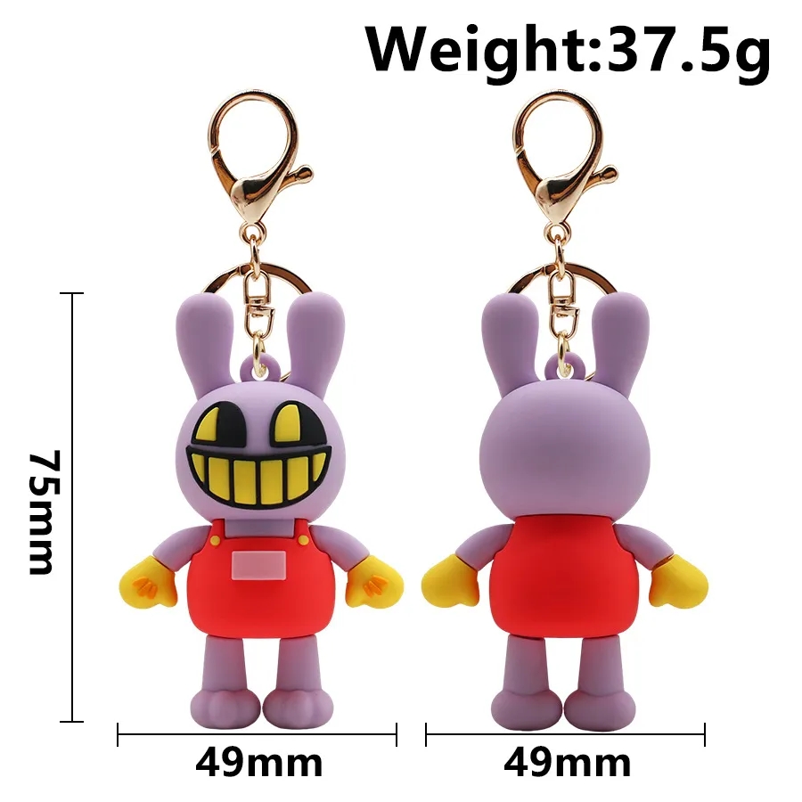 2024 Anime The Amazing Digital Circus Figure Keychain Kawaii Joker Pendant Model Bare Teeth Doll Key Chain For Kid Birthday Gift Toy