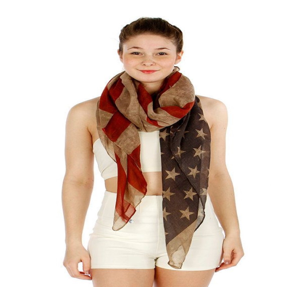 American Flag Cardigan Scarf 4 juli USA stjärnor och ränder mönster patriotisk lätt sjal öppen strand kimono vest2156