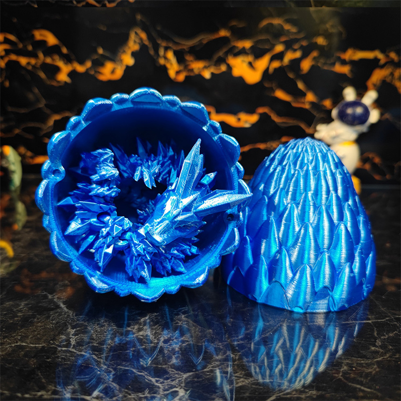 3D Printed Dragon Eggs Surprise Anime Figurines Doll Ornaments Toys Full Motion Joints Crystal Dragons With Dragon Eggs Home Decor Suitable for Autism ADHD