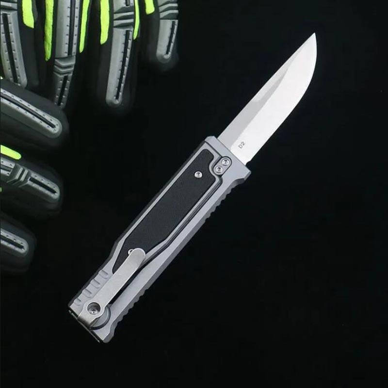 New Style Gravity Folding Knife 3.15 Inch D2 Blade T6 Aluminum With G10 Inlay Handle Tactical Folding Knives Hunting Survival Self Defense Men Gift UT85 3400