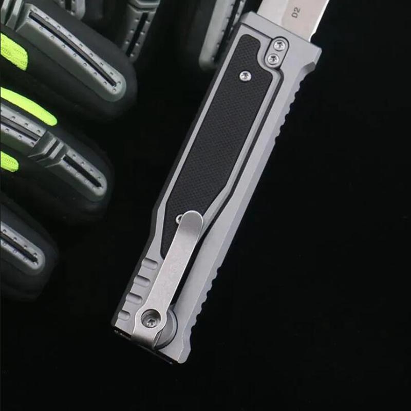 New Style Gravity Folding Knife 3.15 Inch D2 Blade T6 Aluminum With G10 Inlay Handle Tactical Folding Knives Hunting Survival Self Defense Men Gift UT85 3400