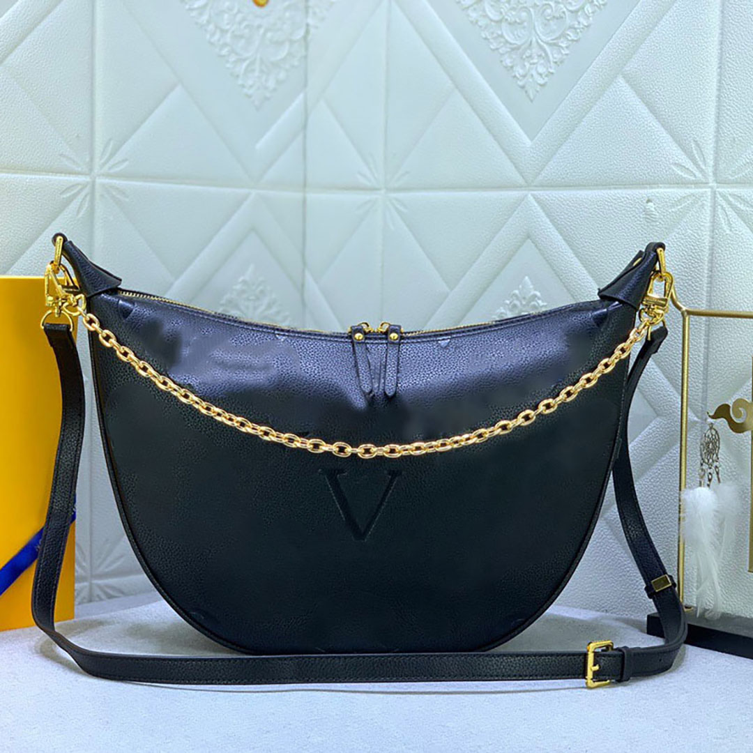 Luxurys bolsa preto designer saco para mulheres loop hobo ombro meia lua saco superior derme bolsa de couro carteira crossbody saco