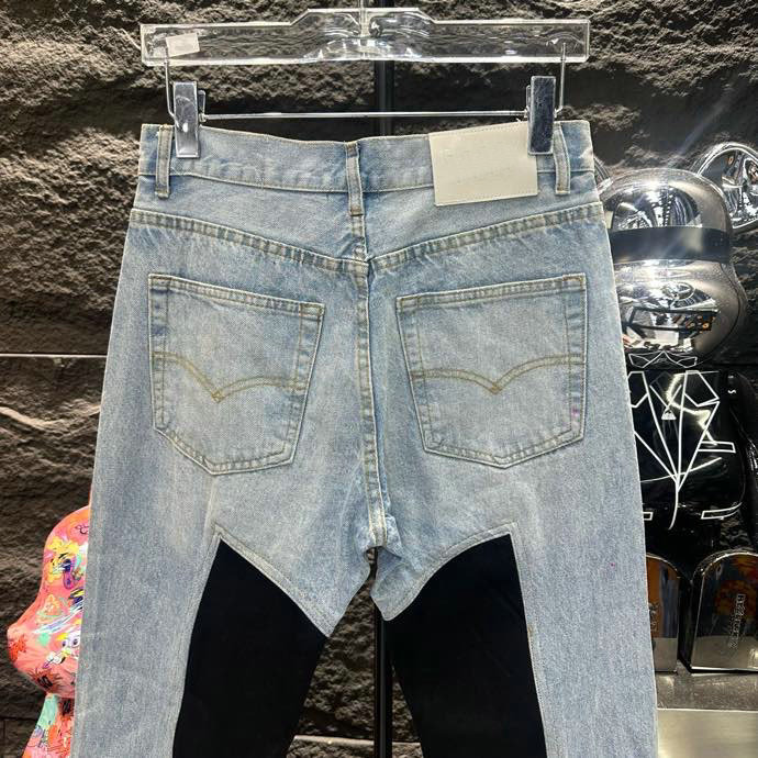 dp2353 DEPT.Hoge kwaliteit herenjeans Distressed Motorcycle biker jean Rock Skinny Slim Gescheurde gatstreep Modieuze slangenborduurwerk Denim broek