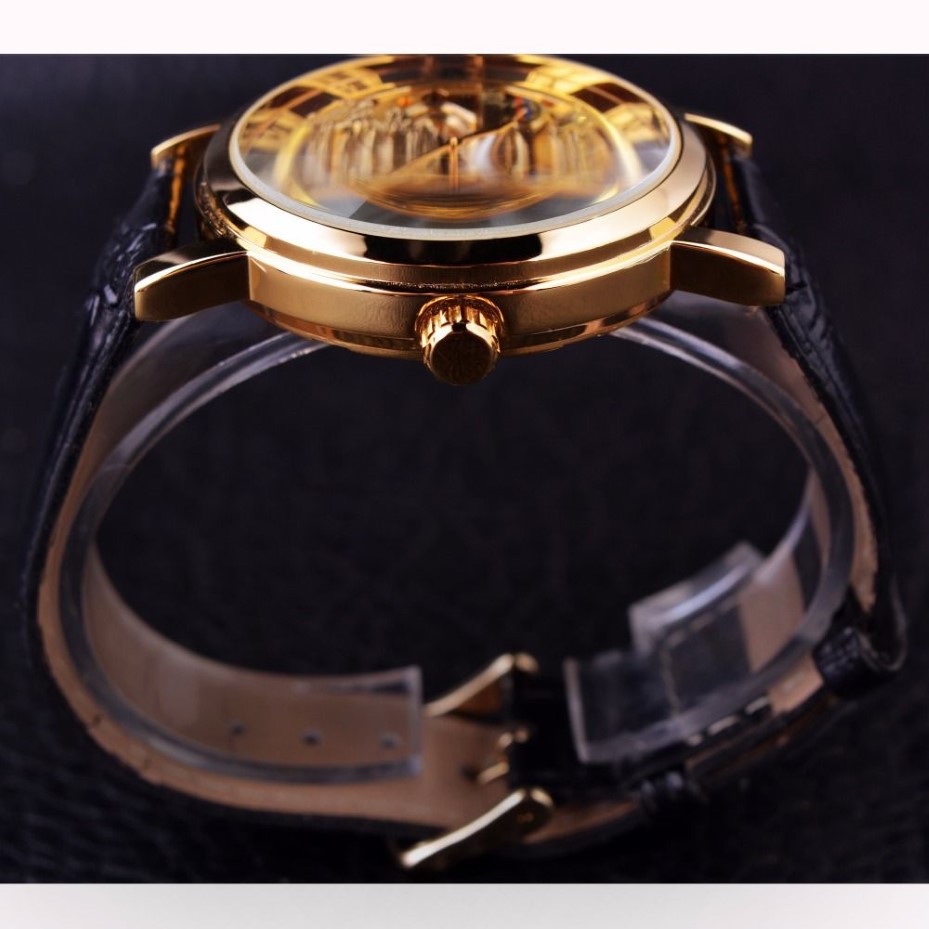 Forsining Chinesischen Drachen Skeleton Design Transaprent Fall Gold Uhr Herren Uhren Top-marke Luxus Mechanische Männliche Armbanduhr Watch234O