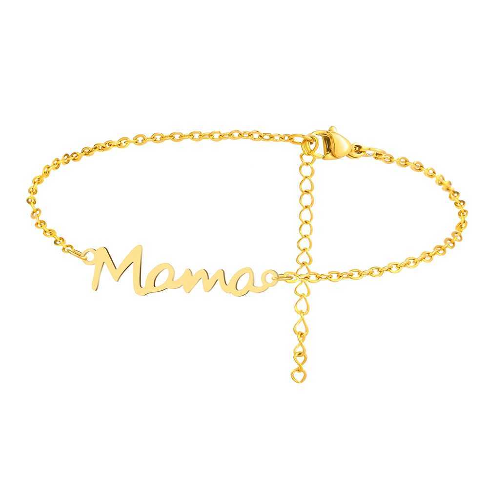 Bransolety Bangle Stal nierdzewne Listka Mama wisior łańcuchy moda urok Bransoletka dla kobiet miłośnik imprezy biżuterii mama prezentsl2403