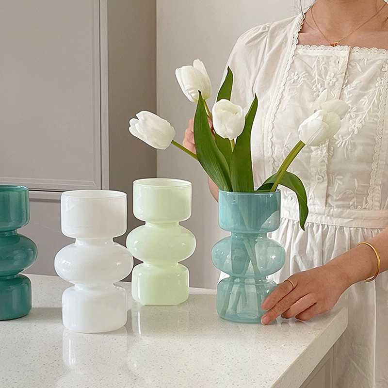 Вазы ins ins retro vase vase simple glass bottle platen