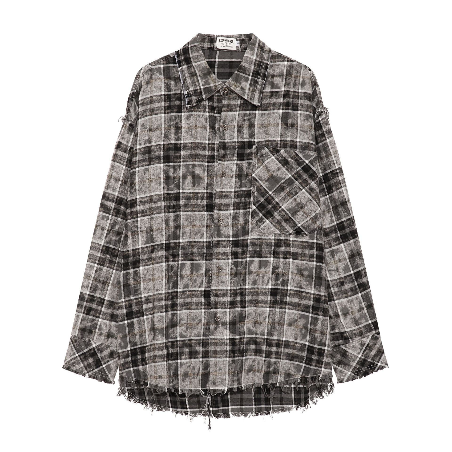 Autumn and Winter New Products Real Trend Small Plaid Casual Loose Long-sleeved Shirt