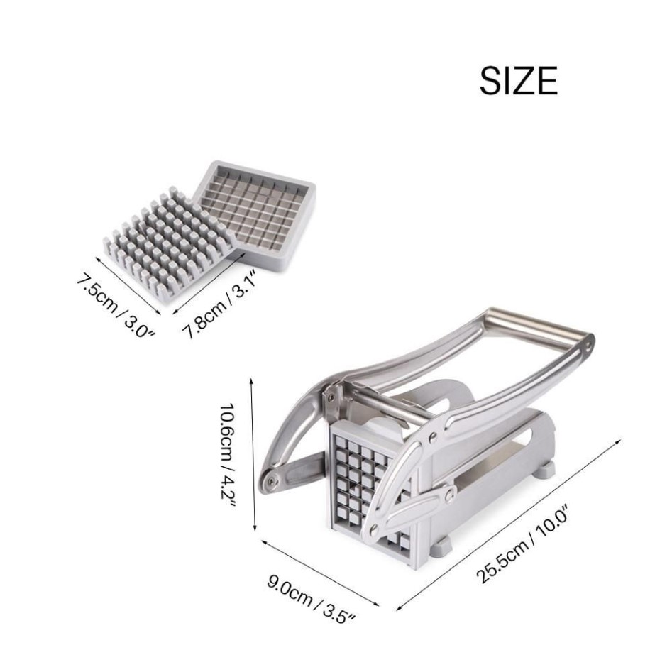 2 lâminas de aço sainless ferramenta de fabricação de chips de batata manual doméstico máquina cortadora de batatas fritas máquina de corte de batata frita 2275z