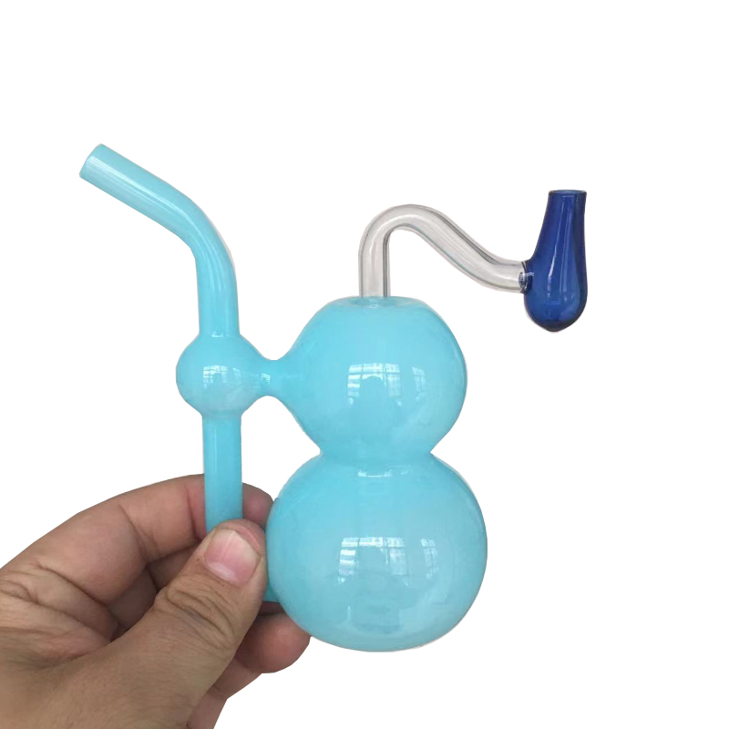 Ölbrenner Bubbler Bong Wasserpfeifen mit 10 mm neuem Farbstil Ölbrenner Mini-Glasfilterkammer Tragbares Rauchgerät