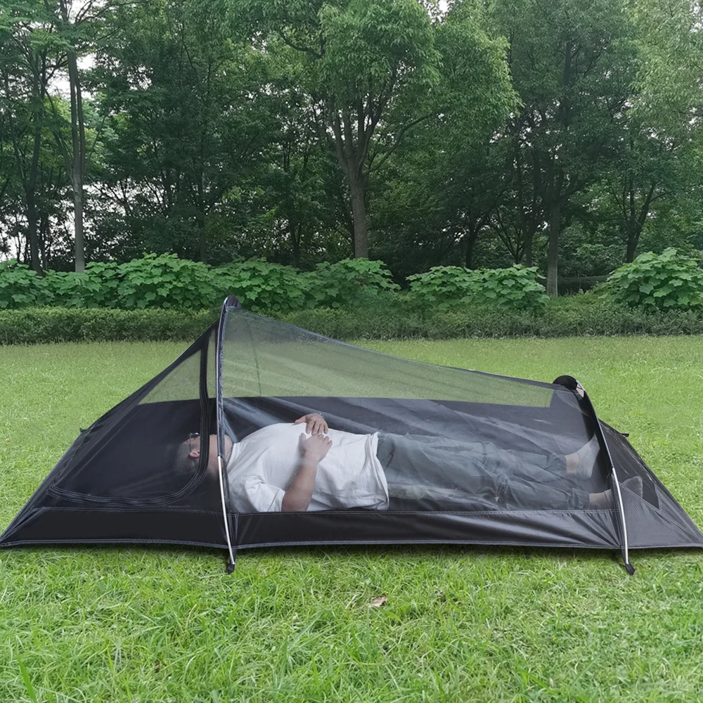 Shelters Ultralight Outdoor Camping Tent Eén persoon Camping Tent Waterbestendig Tent Luchtvaart Aluminium Ondersteuning Slaapzak Tent Nieuw