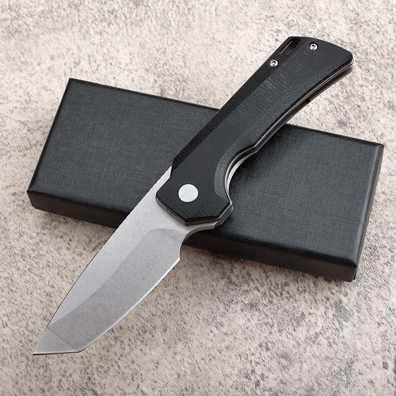Hög kvalit Tactical Folding Knife 14C28N Stown Wash Blade G10 Handle Outdoor Camping Ball Bearing Flipper Folding Knives 3 Färger tillgängliga