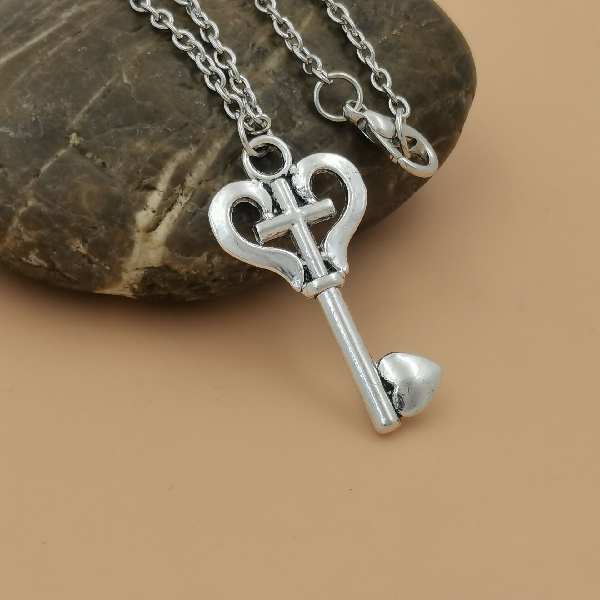 legering antik silver mode nyckelhänge halsband för män kvinnor smycken tillbehör A-860D
