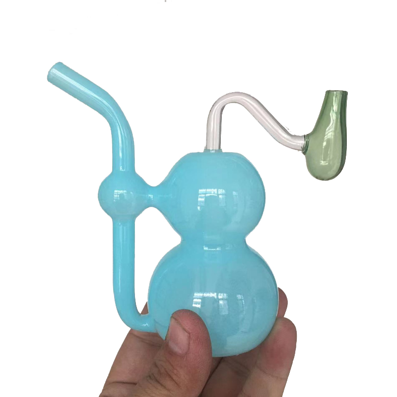 Ölbrenner Bubbler Bong Wasserpfeifen mit 10 mm neuem Farbstil Ölbrenner Mini-Glasfilterkammer Tragbares Rauchgerät