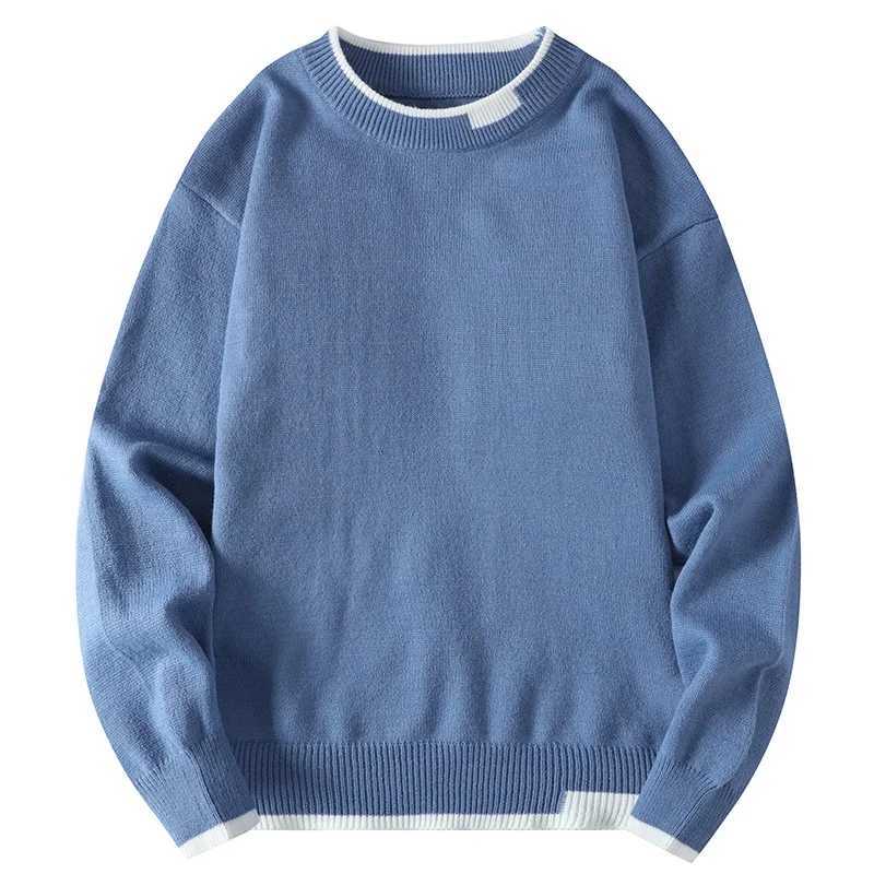 Herrtröjor Nya hösten vintermän modtröjor o nacke fast färg Kintade tröjor Mens ungdomlig vitalitet Casual Pullover Sweaterlf231114L2402