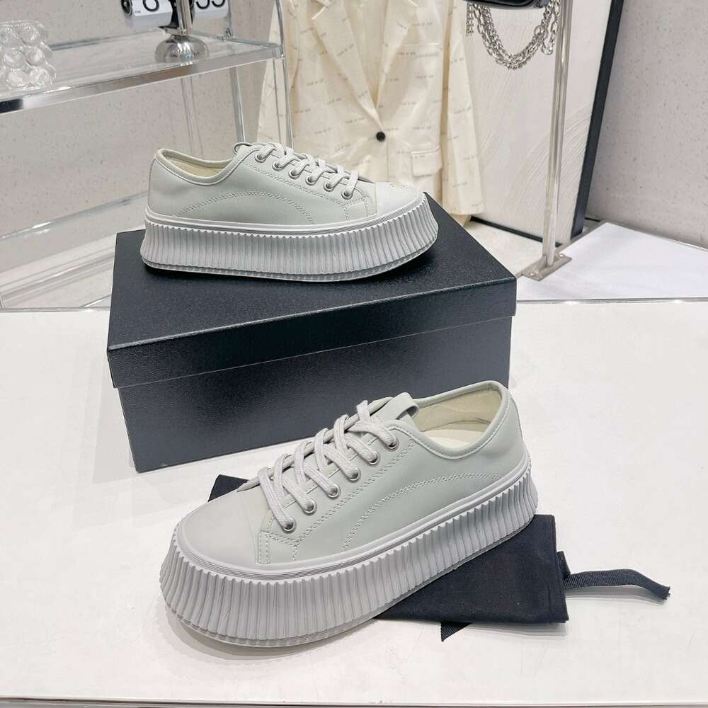 23 Nuovo bordo torta rialzato con suola spessa da donna Spring Dry, scarpe singole piccole e profumate con punta tonda e stringate