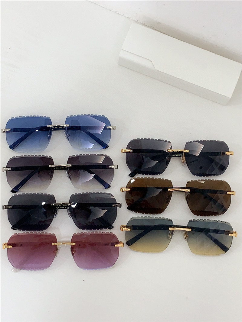 새로운 패션 디자인 스퀘어 선글라스 50152U 림리스 톱니 컷 렌즈 간단하고 인기있는 스타일 다목적 야외 UV400 보호 안경