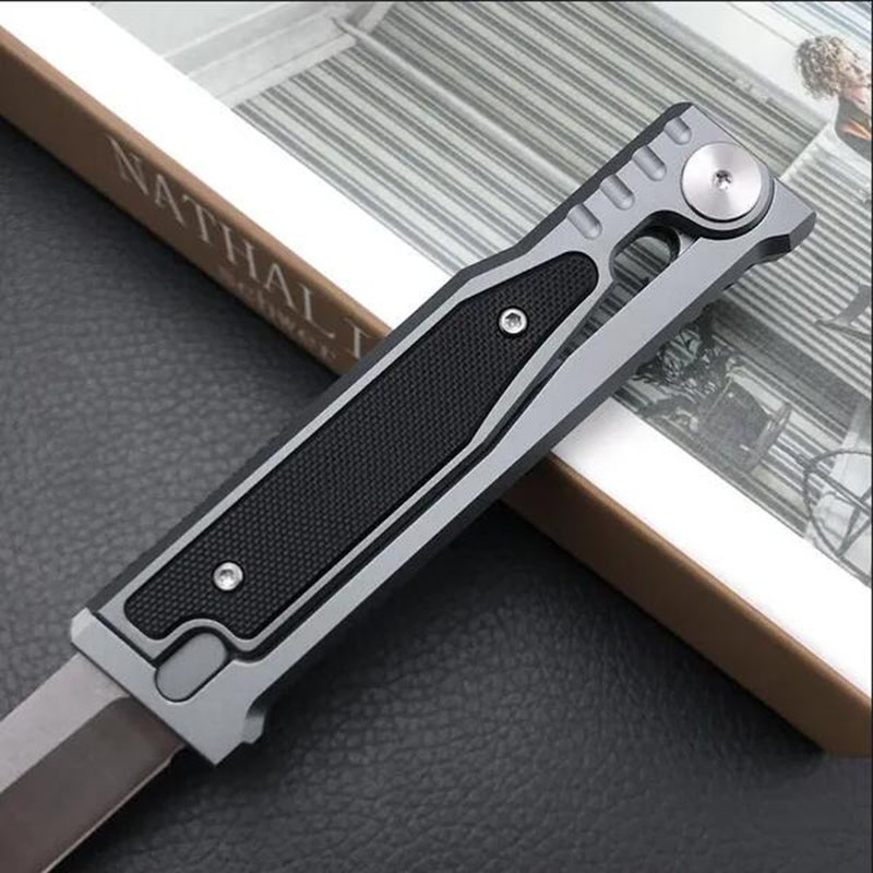 New Style Gravity Folding Knife 3.15 Inch D2 Blade T6 Aluminum With G10 Inlay Handle Tactical Folding Knives Hunting Survival Self Defense Men Gift UT85 3400
