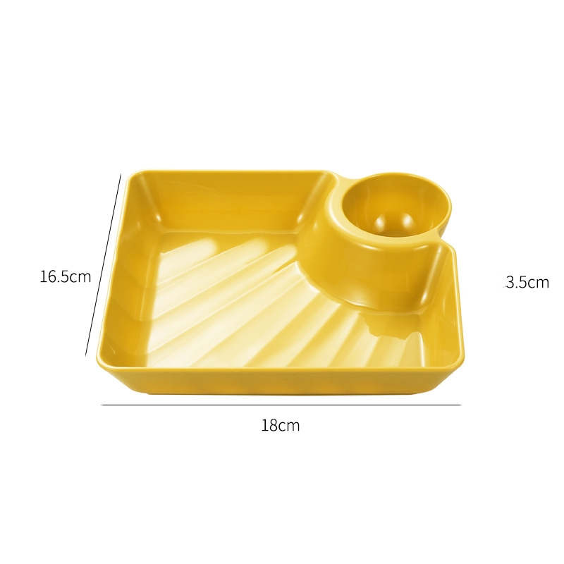 Assiettes à fruits en plastique, soucoupe carrée luxueuse de style européen, vaisselle de cuisine familiale pour os à pain, collation, sushi, gâteau, poulet, frites, bacs à glaçons