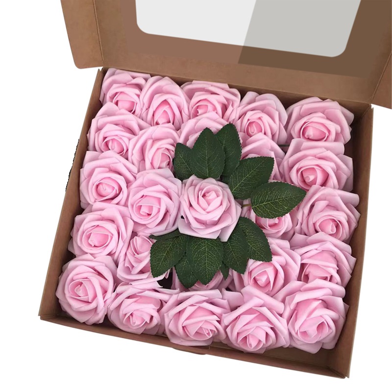 Artificial Rose Flowers Box Valentines Day Gift Artificial Flowers Pe Roses för DIY Bröllopsdekorationer