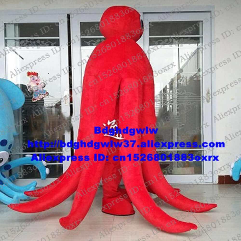 Mascot Costumes Red Octopus Tulttlefish Inkfish Sepia Devilfish Octopoda Squid Mascot Costume Adult Cartoon Pozdrowienia gości Kompania ZX2878