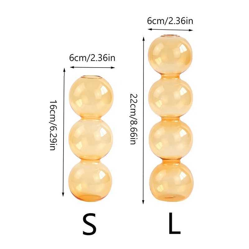 Vaser nordisk färgad bubbla glas vas små kreativa sfäriska blommor vaser heminredning kalebass sfäriska konstblommor prydnader gåva