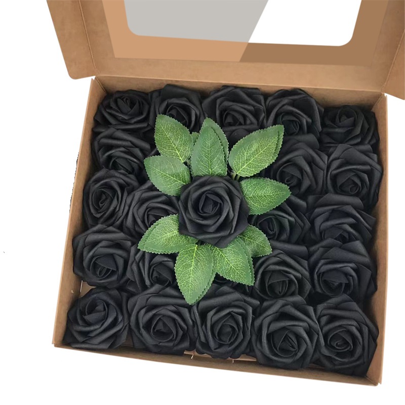 Artificial Rose Flowers Box Valentines Day Gift Artificial Flowers Pe Roses för DIY Bröllopsdekorationer