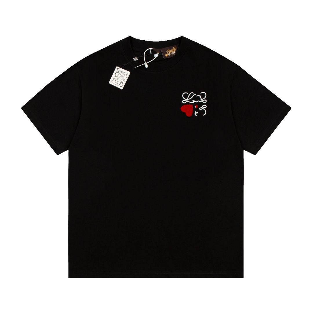 Damskie logo z krótkim rękawem haft haftowe bawełniane koszulki T-shirty męskie złącza smlxlxxl3xl4xl5xl