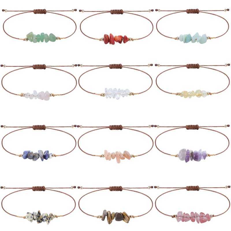 Bangle Women Men Natural Stone Quartz Crystal Beads Bracelets Hand Bangle Reiki Healing Rock Charm Energy Hematite Yoga Chakra JewelryL2403