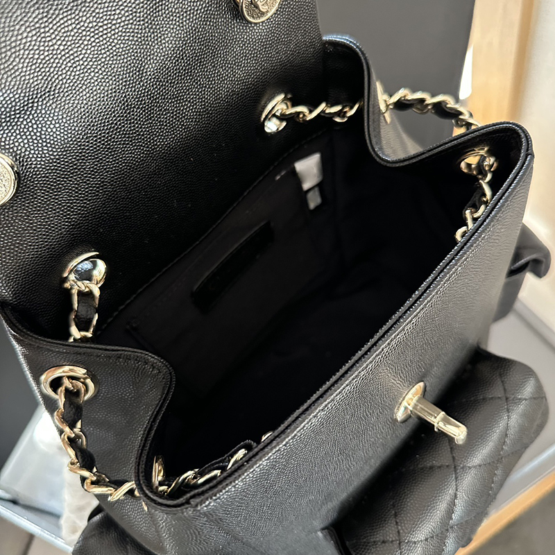 대용량 소프트 가죽 캐비어 다이아몬드 패턴 배낭 고품질 패션 럭셔리 가방 여성용 배낭 지갑 레이디스 어깨 가방