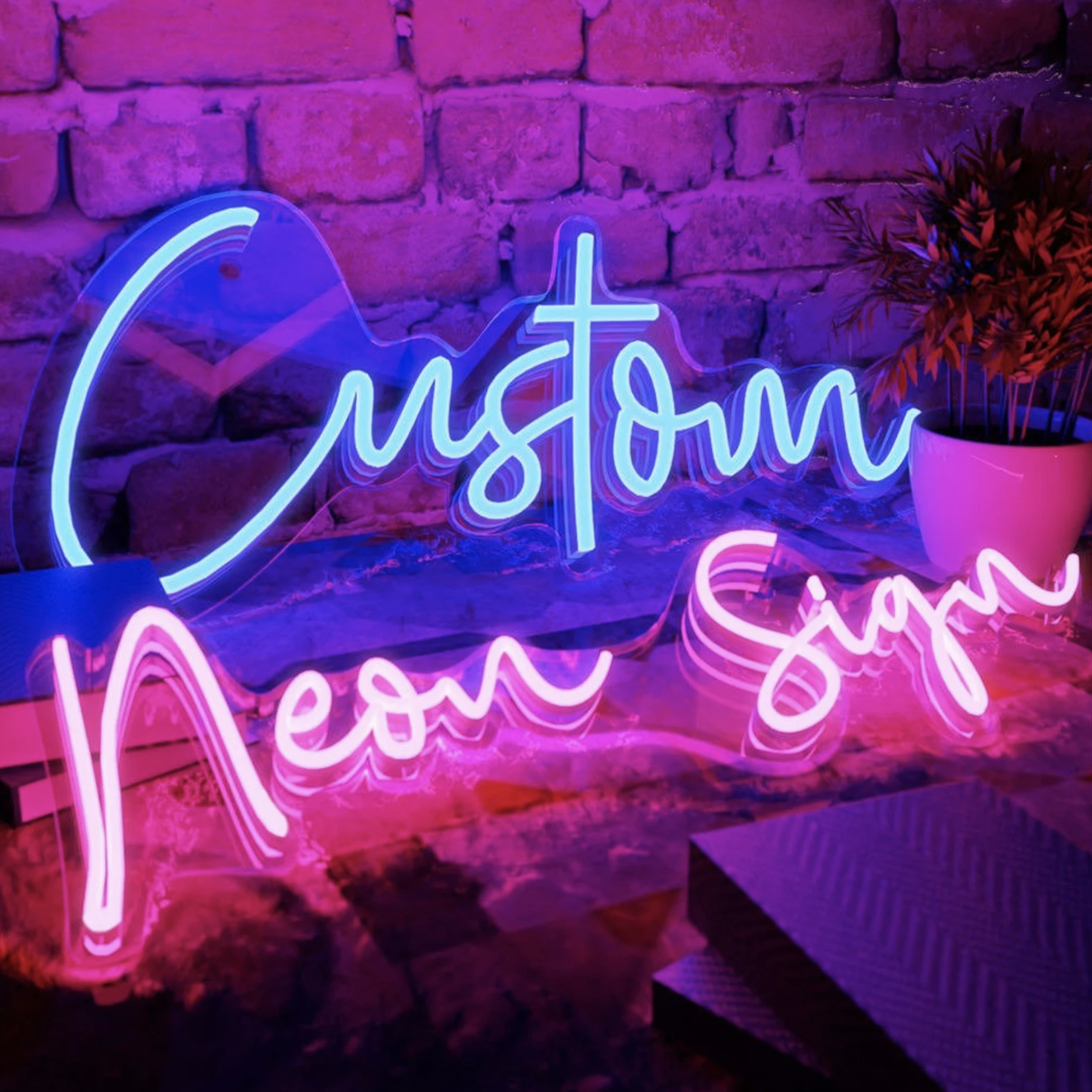 Anpassad 3D LED Neon Sign Light Letters Happy Birthday Baby Words Neons Tube Decoration Lights For Bar Pub Club Letter Board Party Bakgrund Dekor