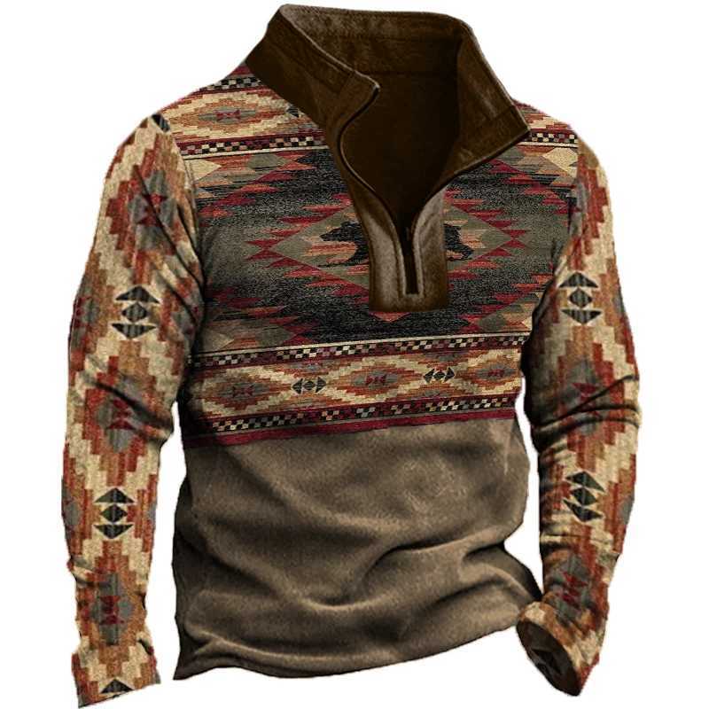 Survêtements pour hommes Vintage Mens Zipper Sweat à capuche Automne Manches longues Pull Tops Mode Imprimer Vêtements surdimensionnés Mâle Zip Sweats à capuche Casual SweatshirtsL2402