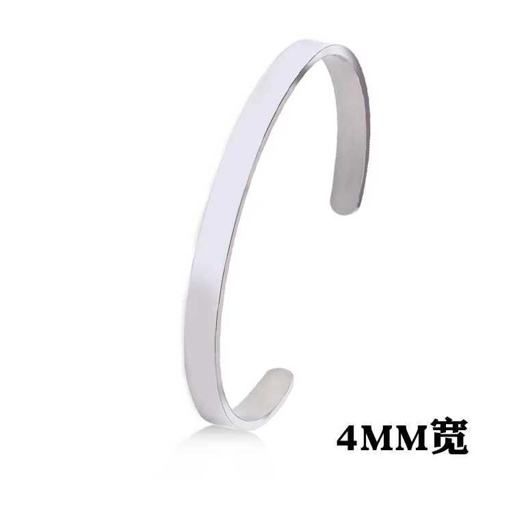 Bangle Nieuwe Klassieke Eenvoudige Herenarmband Open Verstelbare Glanzend Roestvrij Stalen Armband BR1133L2403