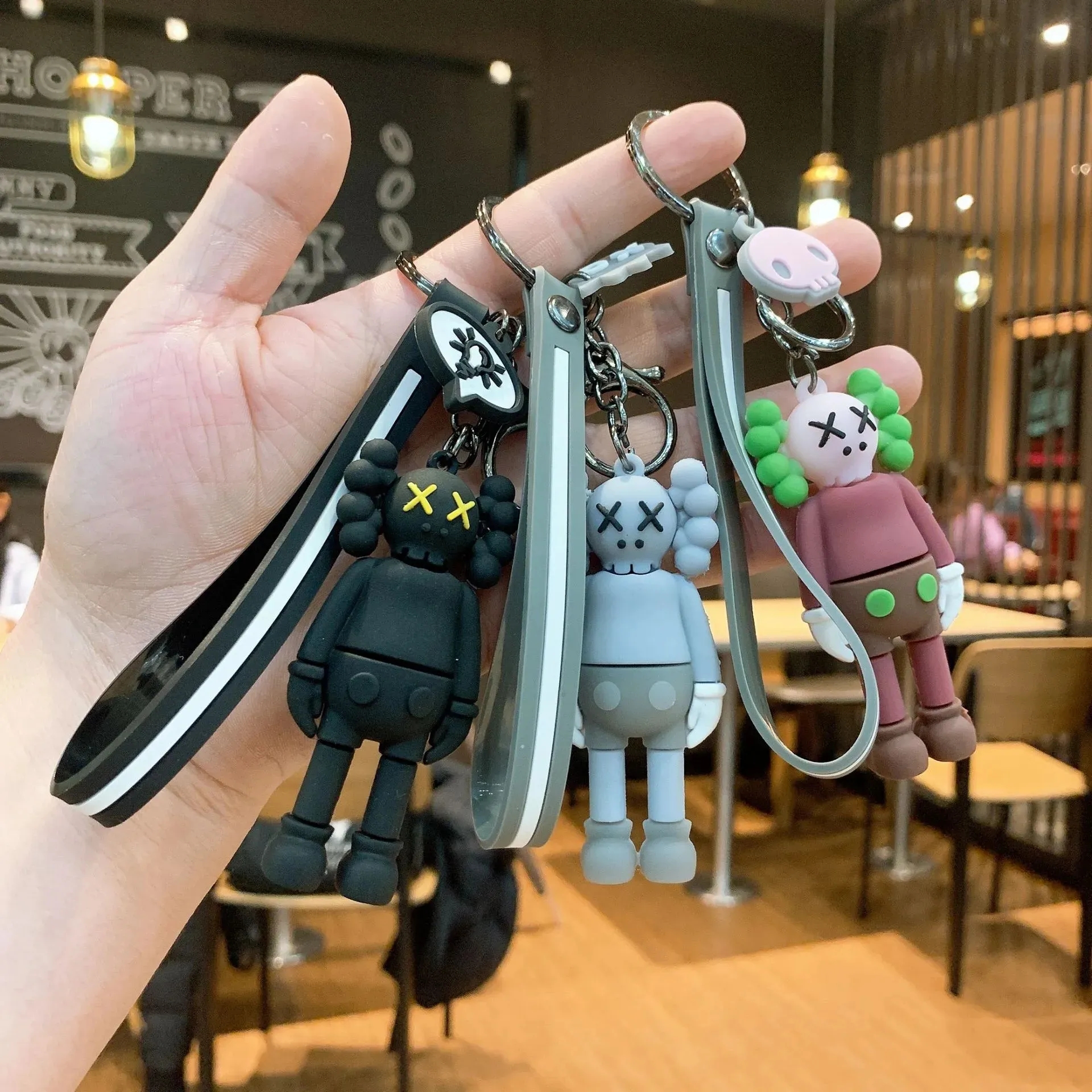 Cartoon Silicone Bear Wholesale Toy Tidal Brand Keychain Bookbag Hanging Accessories Keychain