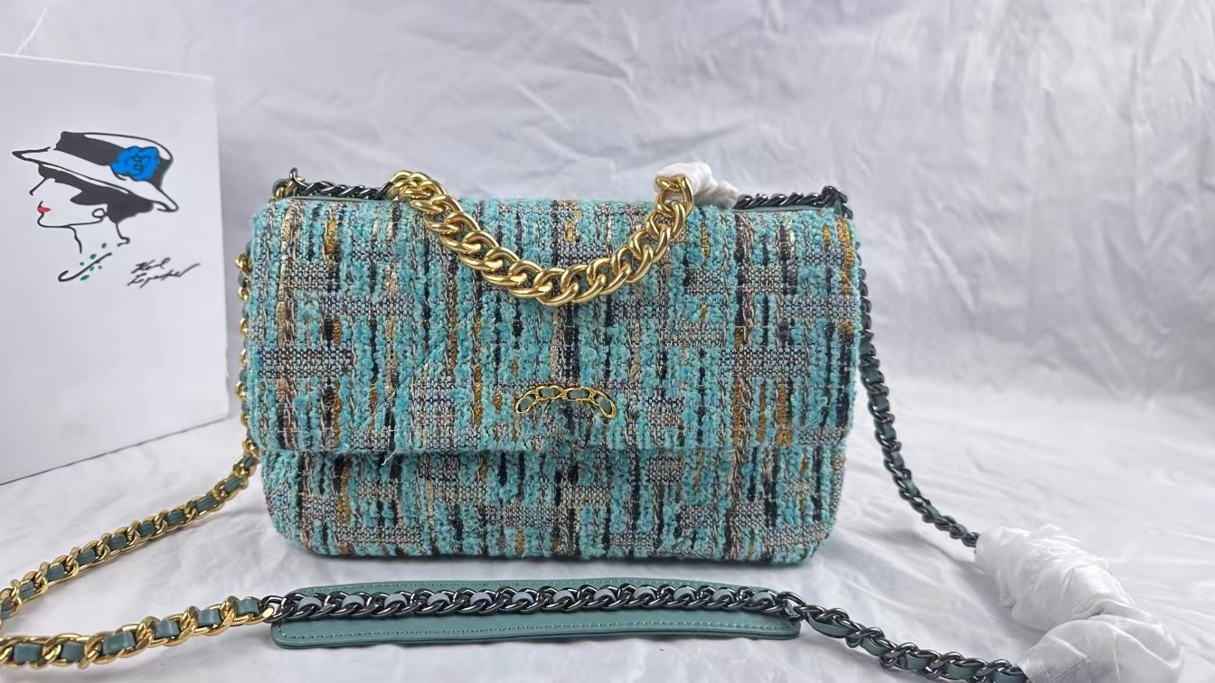 Sac de créateur Sac à chaîne en laine petit parfum simple et à la mode portable épaule unique portée oblique petit sac carré sac pour femme