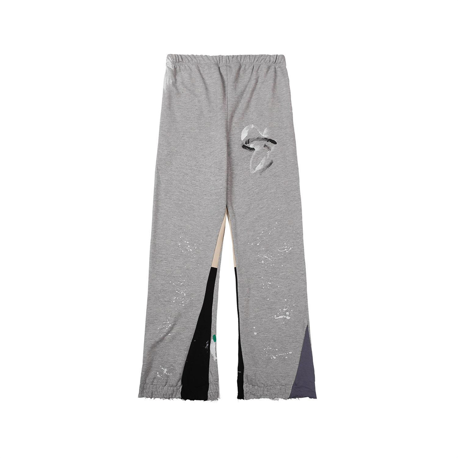 Calças masculinas tech velo designer sweatpants hip-hop tendência calças de carga solta casual tinta splatter graffiti calças retas