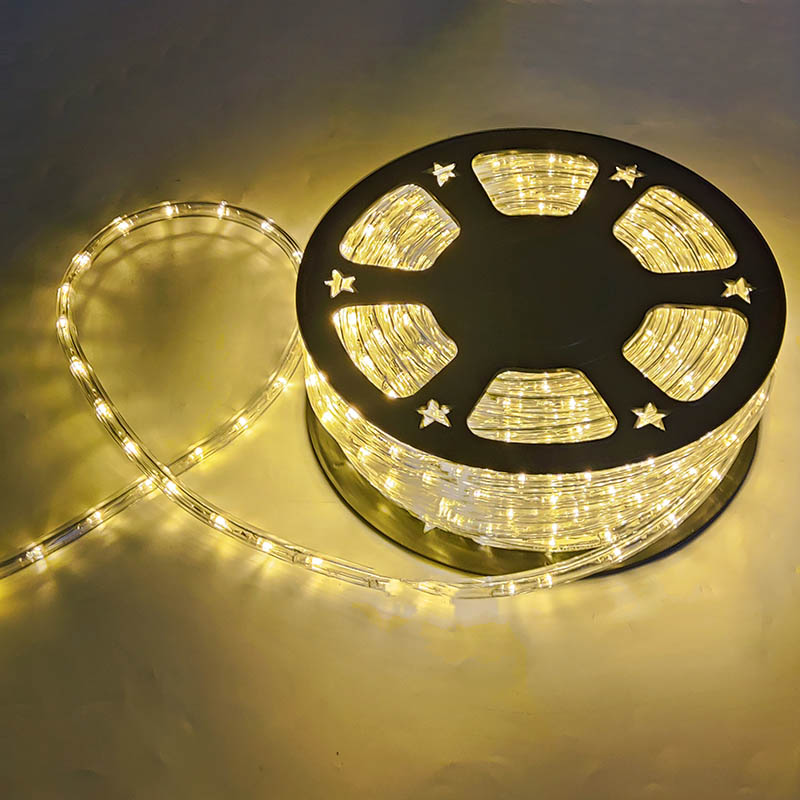 110V 32LED/M Warm White Waterproof Round Flexible Neon LED Rope Light for Outdoor Christmas Tree Home Decoration