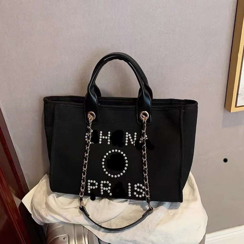 Stylish Handbags From Top Designers Xiao Xiangfeng Tote Bag Fashion One Shoulder Crossbody Korean Edition Solid Color Large Capacity Pearl Canvas Commuter White