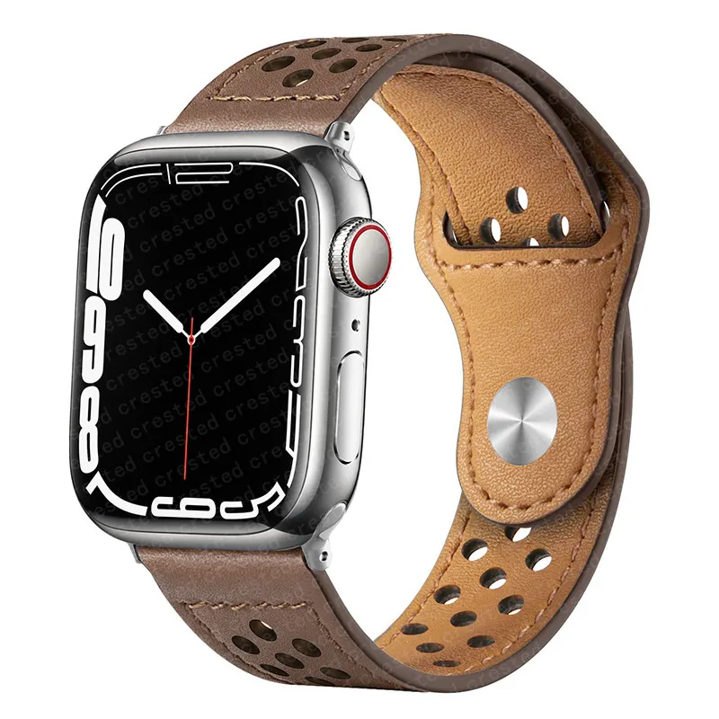 Lederen band voor Apple horlogeband 44mm 40mm 45mm 41mm 42mm 38mm 49mm 44 45mm Ultra 49mm armband