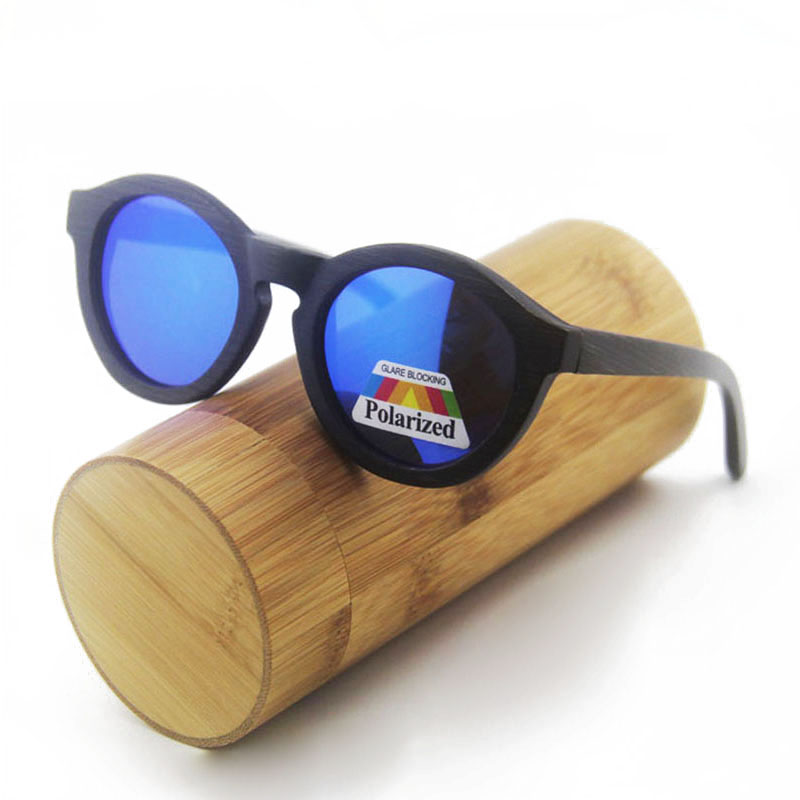 Nuovi occhiali da sole Polarzied Occhiali da vista in legno Uomo Donna Legno Rotondo design del marchio 2024 occhiali retrò grossista alla moda con scatola da spiaggia